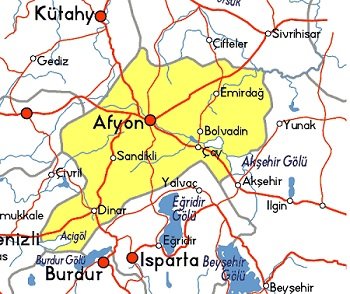 Афьон Турция карта