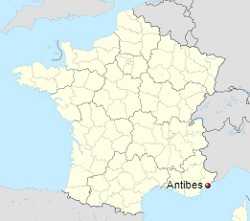 Антиб на карте Франции