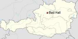 Бад Халль на карте Австрии