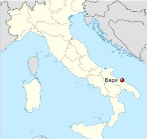 Бари на карте Италии