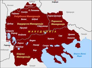 Македония на карте Балканского полуострова