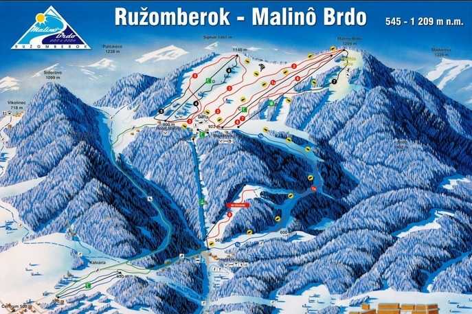 Карта лыжных трасс Рузомберок-Доновалы