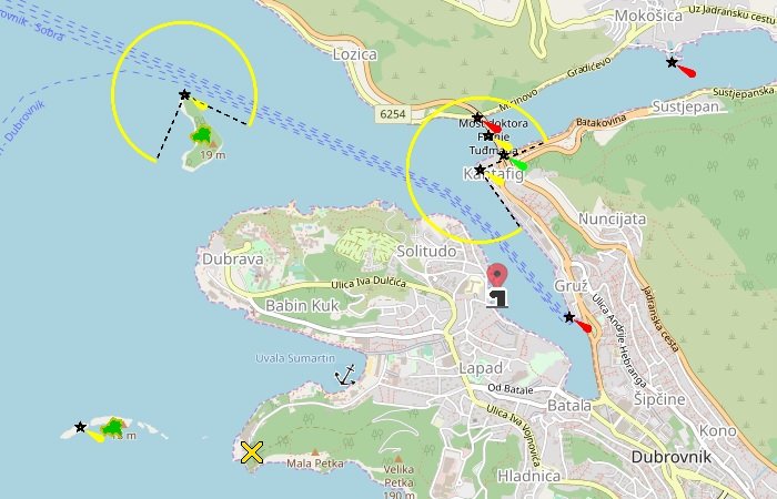 Дубровник Бари, паромный терминал Дубровника на карте