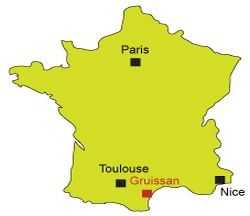 Грюиссан на карте Франции