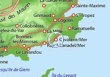 Кавалер-Сюр-Мер на карте Франции