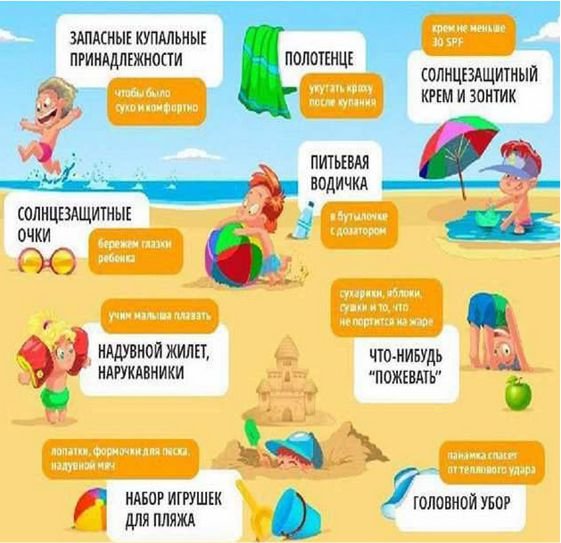 Список вещей, которые нужно взять на пляж с ребенком в Геленджике