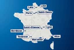 Карта Франции, где пройдет Евро 2016