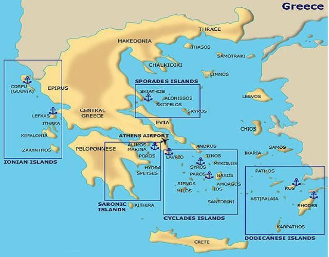 Греция какой остров выбрать, карта