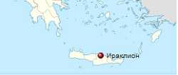 Ираклион на карте острова Крит