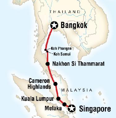 Камерон Хайлендс на карте Малайзии