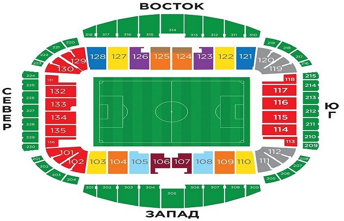 Стадион Казань Арена схема мест