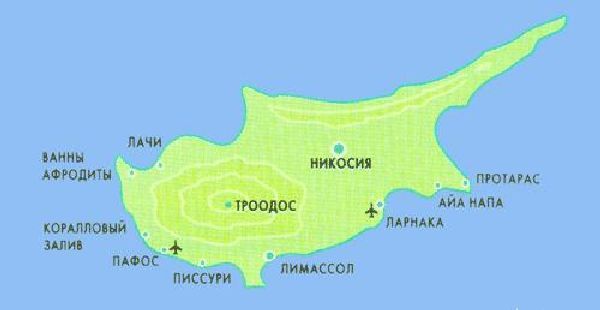 Кипр карта отдыха