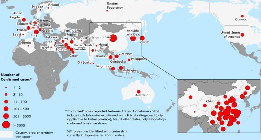 Карта распространения коронавируса по миру