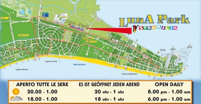 Линьяно-Саббьядоро лунапарк на карте