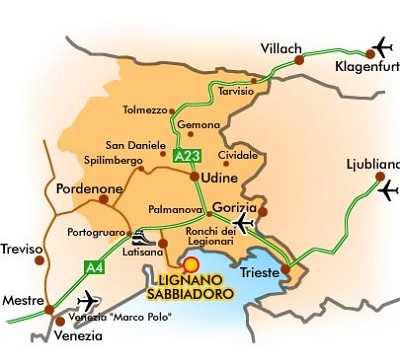 Линьяно-Саббьядоро как добраться карта