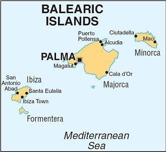 Балеарские острова, карта