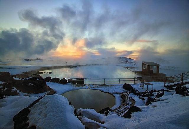Лучшие термальные курорты, термальные воды озера Миватн Исландия