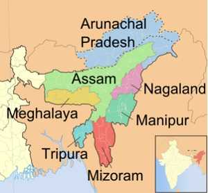 Мегхалая на карте Индии