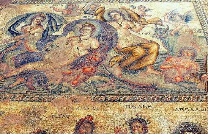 Археологический парк Пафоса - мозаика Состязание в красоте между Кассиопеей и Нереидой 
