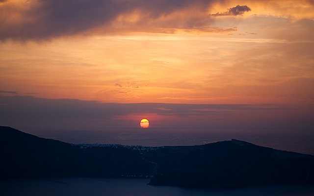 Закат, отдых на островах Греции