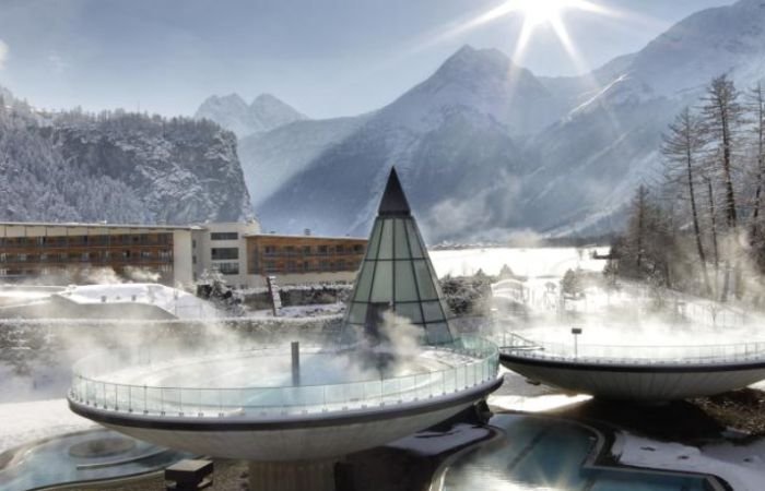 Отдых в феврале на горнолыжных термальных курортах, Аквадом Австрия фото
