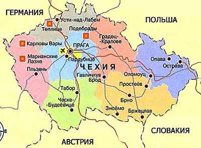 Пльзень на карте Чехии