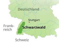 Шварцвальд на карте Европы