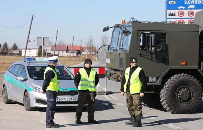 Полицейские посты на границе Словении