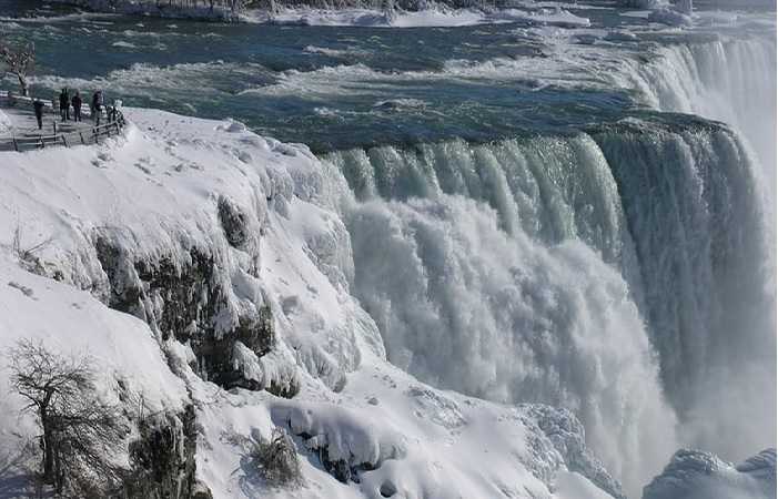 Ниагарский водопад, покрытый снегами