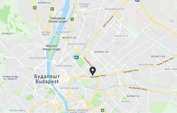 Отель Danubius Hotel Arena на карте Будапешта
