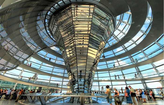 Современный Бундестаг - Рейхстаг в Берлине, стеклянный купол
